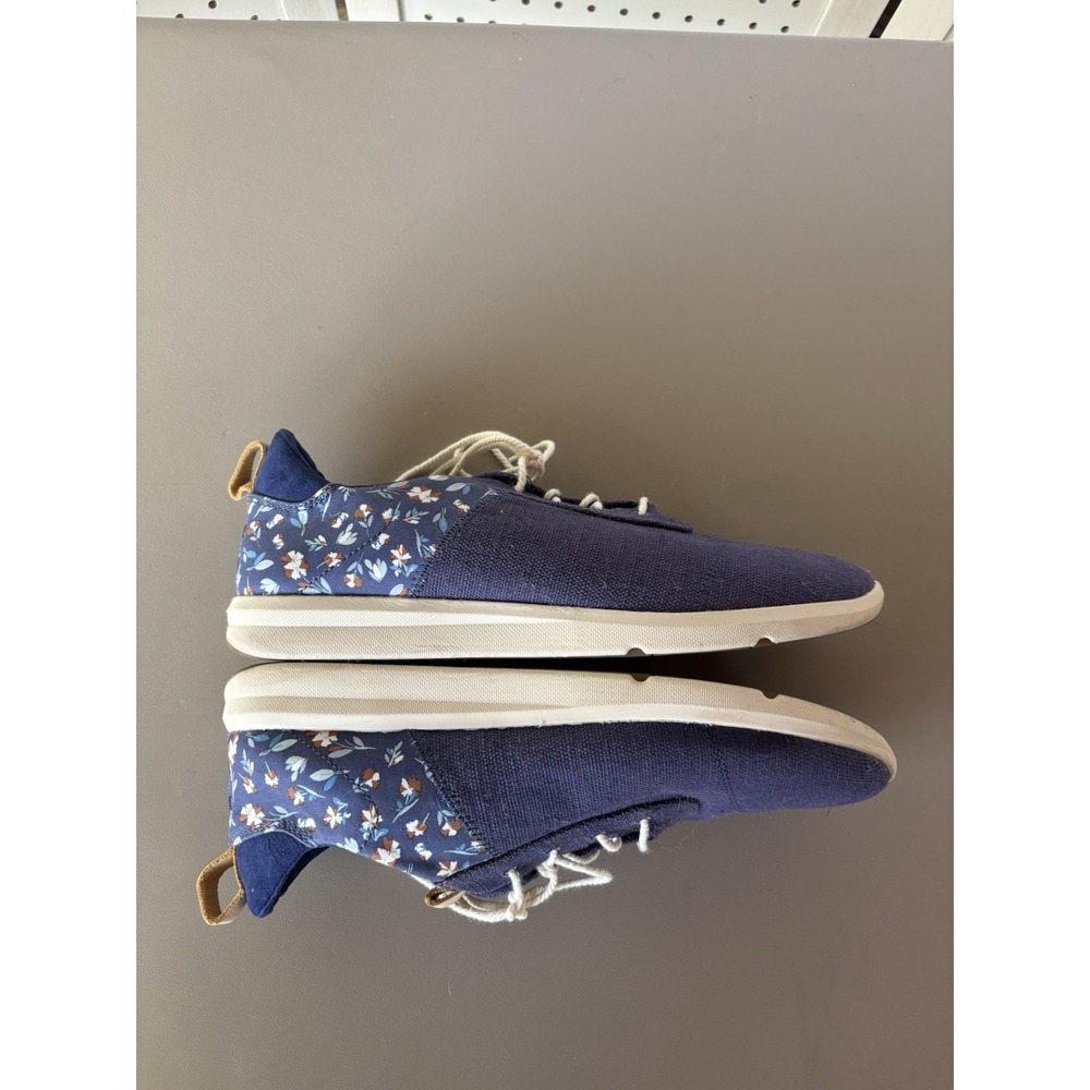 TOMS Cabrillo Lace Sneaker Shoes Casual Navy Floral Women's Size 11 W - Picture 7 of 8